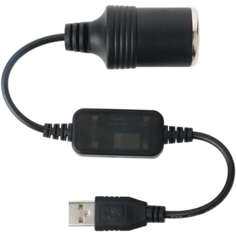 TINOR USB-A-Stecker auf Buchse, Zigarettenanzünder-Kabelkonverter 12 V, Auto-Buchse-Konverter, Auto-Zigarettenanzünder-Buchse für GPS E-Dog