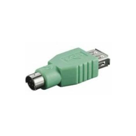 USB-Adapter, USB-Buchse (Typ A)  Mini-DIN 6-Stecker (PS/2). Farbversion Grün