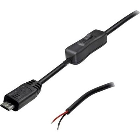 USB Anschlussleitung mit Schalter Stecker, gerade  2 polig belegt TC-2509036 TRU COMPONENTS Inhalt: