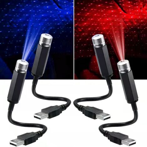 USB-Auto-Sternenhimmel, 4-teiliges tragbares Dachlicht mit USB-Steckerschnittstelle, Auto-Innenbeleuchtung, Spielmuster-Lichtbeleuchtung für Autos/Zuhause/Party