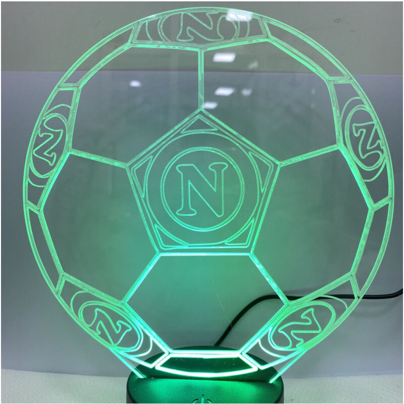 Trade Shop Traesio - Trade Shop - tischlampe mit batterien usb fussball mit napoli fussball logo wappen -