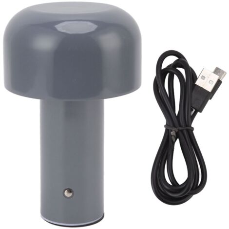 USB-berührungsempfindliche, pilzförmige Stimmungsleuchte, 3 Farbtemperaturen und einstellbare Helligkeit, graue Farbe