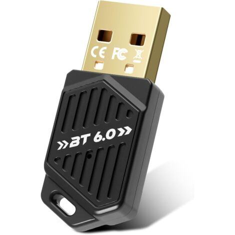 USB Bluetooth 6.0 adapter for PC, high-speed Bluetooth dongle with dual BLE mode, supports up to 5 devices simultaneously, long range, low latency, compatible with Windows 11/10