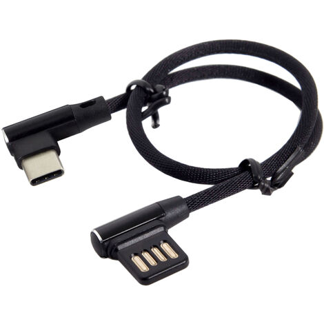 Usb-C 3.1 Type-C une Gauche, Angle Droit 90º de Câble USB 2.0 avec Manchon pour Tablette et 15Cm