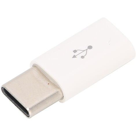 USB-C-auf-Micro-USB-Adapter, Schnellladefähig, Sofortverbindung, Weißes ABS