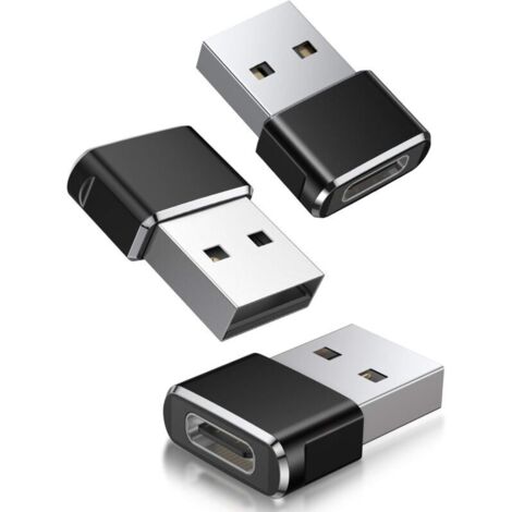 USB-C-Buchse auf USB-A-Stecker-Adapter (3er-Pack) – USB-C-auf-USB-A-Konverter-Ladegerät für Apple Watch 7, iPhone 11, 12, 13, Pro Max, SE 3, 14, iPad Air 5, Mini 6, 8