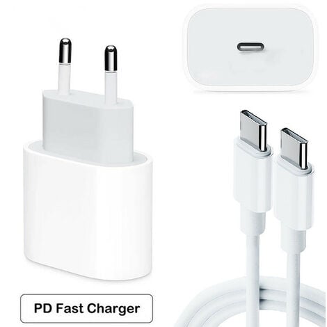 Chargeur Rapide iPhone USB C 20W avec Cable 1M pour iPhone 13/13 Mini/13  Pro/13 Pro Max/12 11, Adaptateur Type C Prise Secteur PD 3.0 Alimentation