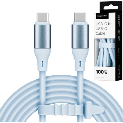 USB-C-Kabel (100 W, 1 m, Silikon, Blau) von Kruger&Matz Basic