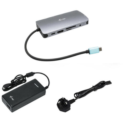 USB-C Metal Nano Dock HDMI/VGA with LAN + Charger 112W