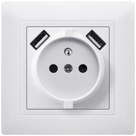 USB-C Mosaic Surface with Finish Plate + Stand - Flush Plug with Retractable Back Panel - White