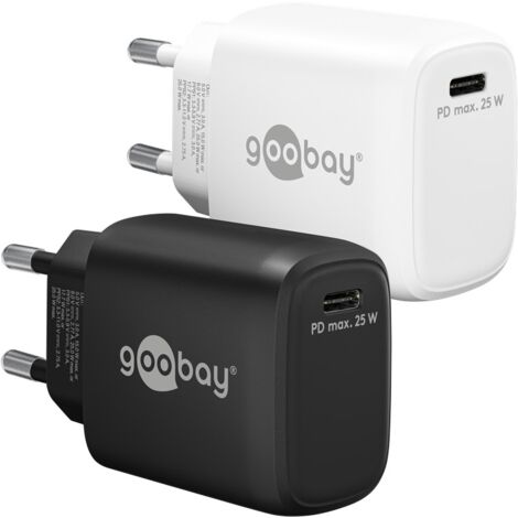 USB-C™ PD GaN Schnellladegerät (25 W) schwarz, 1x USB-C™-Anschluss (Power Delivery). Farbversion schwarz