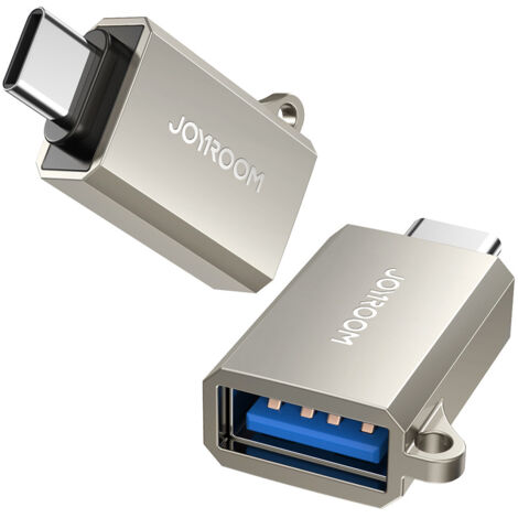 USB-C (Stecker) auf USB-A (Buchse) Adapter mit Trageschlaufe - silber