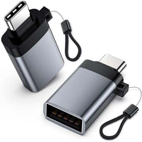 USB-C to USB 3.2 Adapter, Type-C Male to USB-A Female Adapter, 10Gbps OTG, 2-Pack, Compatible with iPhone 15 Pro/Max, iPad Pro, MacBook Pro/Air, Google Pixel, Samsung Galaxy, iMac