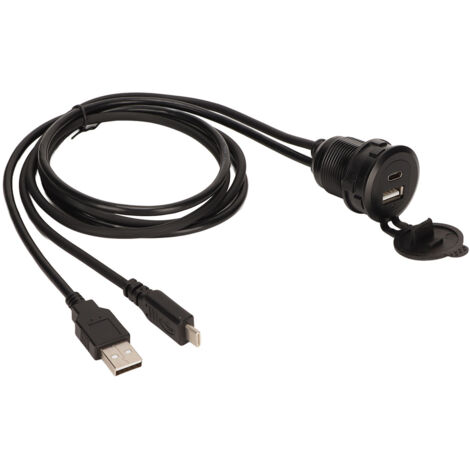 USB-C-Verlängerungskabel (Stecker auf Buchse) mit LED-Hintergrundbeleuchtung für das Armaturenbrett im Auto