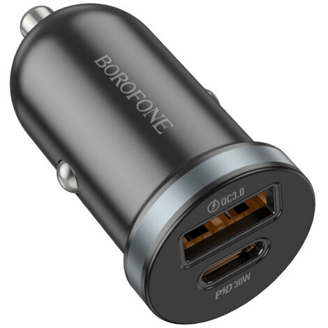 USB-C-Zigarettenanzünder, 2 Anschlüsse, 60 W, Schnelllade-Autoladegerät mit USB C USB A, 12 V Zigarettenanzünderbuchse für iPhone 15 14 13 12 11 Pro Max Mini Plus Samsung S23 Huawei iPad AirPods Switc
