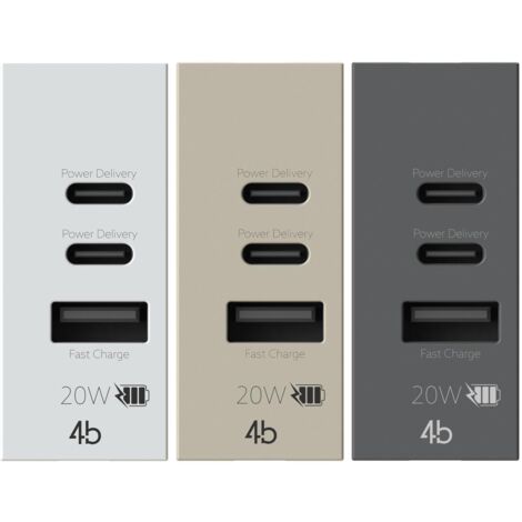 Usb-cca 4 caja compatible vimar line 20w - 4busb20wcca.v30