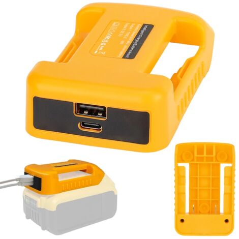 COOCHEER USB charging adapter, compatible with DEWALT 20V batteries, 2 USB stands, with Type-C fast charging