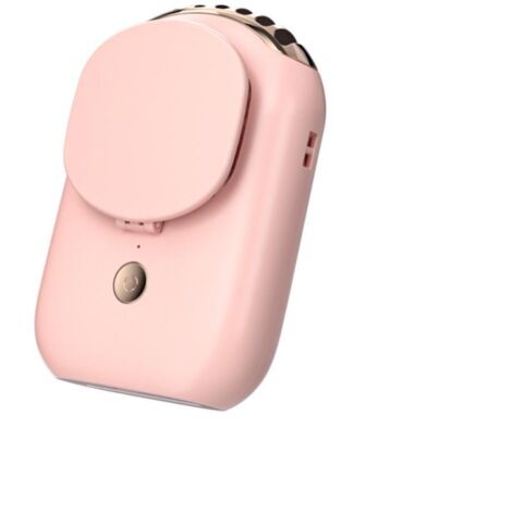 USB Charging Silent Mini Neck Fan with Makeup Mirror Hanging Neck Fan 3 Adjustable Wind Speed Mini Hand Held Fan for Walking Fishing Fitness