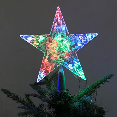 Christmas Tree Topper Lighted Star Toppers with LED Rotating Snowflake  Projector Lights, 3D Hollow Gold Star Snow Tree Topper for Christmas Tree  Decorations, Gift For Home Or Friends 