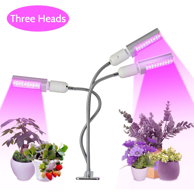 

USB Clip-on Grow tres cabezas de luz 360 ° area de iluminacion 5 Brillo completa Planta LEDs creciente espectro de la lampara, con un 3/6 / 12H