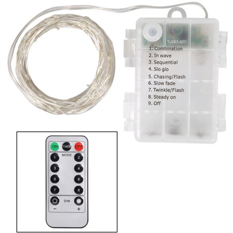 USB Copper Wire LED String Light with Remote Control for Party Decor OrnamentWhite 10m