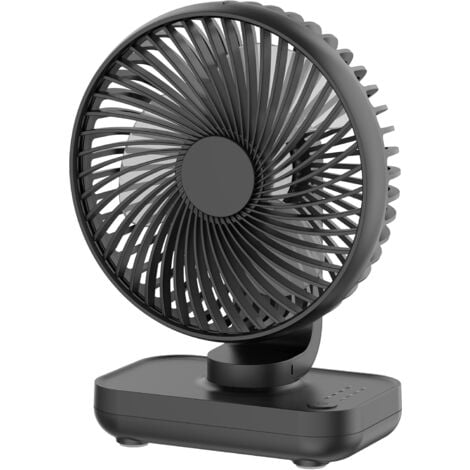 USB Desk Fan,4000mAh Rechargeable Battery Portable Table Fan with 4 Speeds ,Powerful Cooling Desktop Silent Fan for Home Office Bedroom and outdoor(Black)