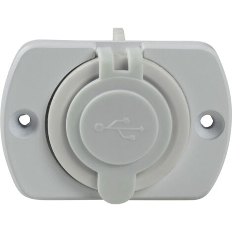 USB Einbausteckdose mit zwei USB Ports weiß 43x46mm IP20