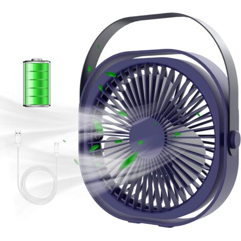 USB Fan, Table Fan Mini Fan, 3 Speed Quiet Fan, Portable Rechargeable USB Fan, Fan for Office, Travel, Home