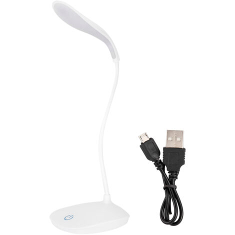USB Flexible Neck LED Desk Light Dimmable Touch Switch Night Reading Lamp