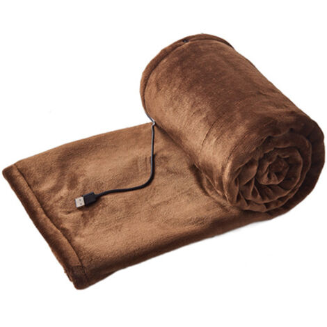 [USB-Heizdecke] [Kaffeefarben, 140 x 80 cm] Intelligente Heizdecke mit konstanter Temperatur und dickem Flanellbezug für Büro und Zuhause