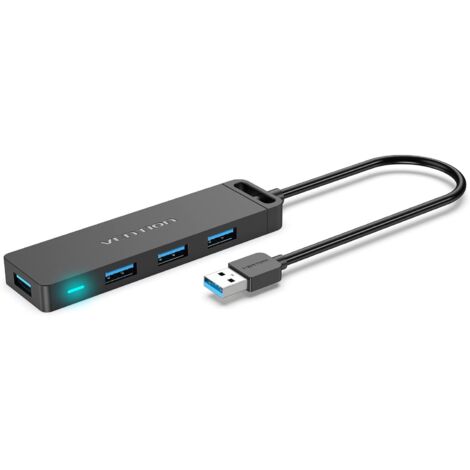 USB Hub 4-Port 3.0 USB Verteiler Ultra Dünn PC USB Erweiterung Splitter 0.15 Meter