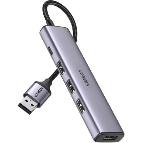 USB HUB Portsplitter - 4x USB 3.0 grau