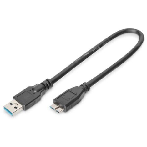 USB-Kabel auf micro-USB Digitus AK-300117-003-S Schwarz 25 cm
