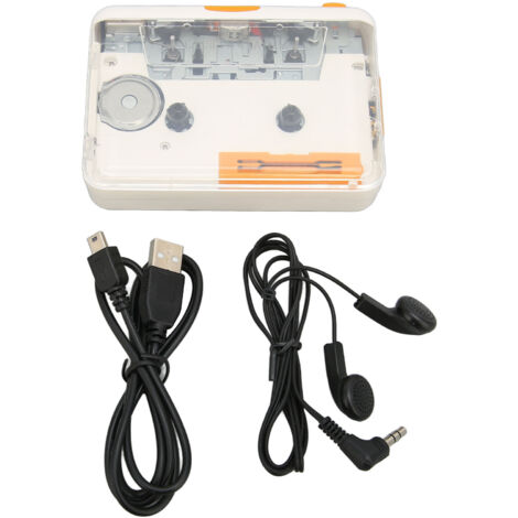 USB-Kassettenkonverter, tragbarer MP3-Player mit Kopfhörern, Plug & Play, kompatibel mit iPod und PC