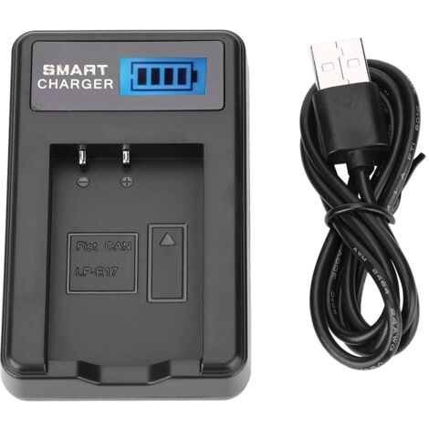 USB-Ladegerät für den LP-E17-Akku mit LCD-Bildschirm – Kompatibel mit Canon EOS M3, M5, M6, 760D