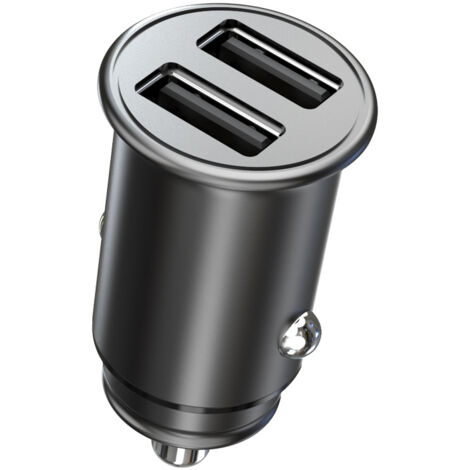 USB-Ladegerät für Zigarettenanzünder, ultrakompaktes USB-Autoladegerät mit 24 W/4,8 A, Schnelllade-Autoladegerät aus Aluminiumlegierung für iPhone 14/14 Plus/14 Pro Max, iPad, Samsung Galaxy S22 NPTER