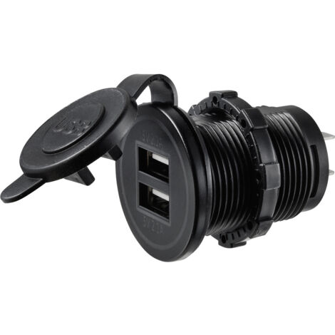 USB-Ladestecker mit 2 USB A-Anschlüssen Buchse, Einbau   TC-9070412 TRU COMPONENTS Inhalt: 1 St.
