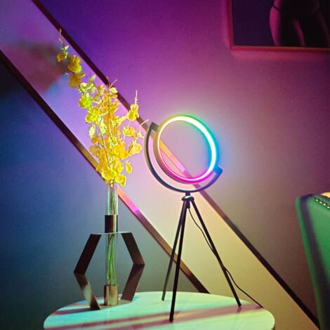 USB Lampe de Table Dimmable RGB Mode Fil de Commande Plusieurs Couleurs Noir Lumière D'ambiance pour Chambre Salle D'étude Lampe Decorative de Salon