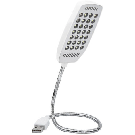 USB Lampe d'Ordinateur Portable Mini Lumière 5v Col De Cygne Flexible 28 Source De Lumière Led Avec Interrupteur Pour Étudiants Voyageurs Employés De Bureau(Blanc)