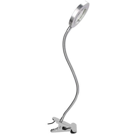 USB-LED-Leselampe mit verstellbarem Clip, weiches Licht für Schönheitsbehandlungen und Tätowierungen (Lupenform)