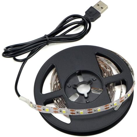USB-LED-Leuchten, 5 V, 5 Meter, 300 LEDs, kaltweiße LED-Streifen mit USB-Kabel, Hintergrundbeleuchtung für TV-Desktop-Computer, dekorative Küchenbeleuchtung, Seilbeleuchtung – nicht wasserdicht
