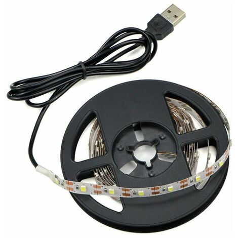 USB LED Lights,5V 5 Meters 300 Leds Cool White LED Strips with USB Cable,Backlight for TV Desktop Computer,Kitchen Decorative Lighting,Rope Lighting-Not Waterproof