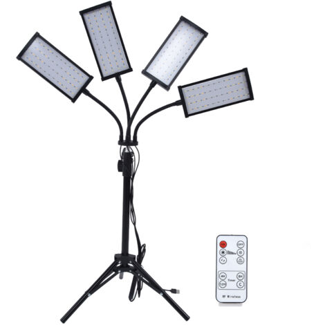 USB-LED-Pflanzenlampe mit 4/8/12-Stunden-Timer, verstellbarem Stativ für Gewächshaus und Sämlinge