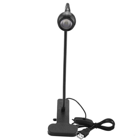 USB LED Table Light Mini Desk Night Lamp with Clip for Home Study Reading Black White