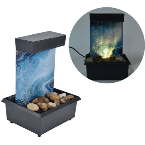 USB-LED-Tischbrunnen mit Ziersteinen – Dekorativer Wasserbrunnen für Zuhause und Büro