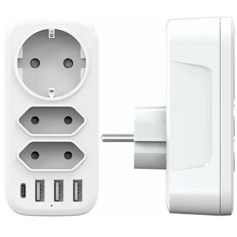 USB-Mehrfachsteckdose, Wandsteckdose mit 3 Steckdosen und 3 USB-Anschlüssen (3 A), 6-in-1 4000-W-Multi-USB-Ladegerät, USB-Steckdosenleiste für Zuhause