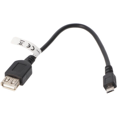 USB Micro-B / USB A OTG High-Speed Adapter für den Anschluss von Ladekabeln, USB-2.0-Buchse (Typ A)  USB 2.0-Micro-Stecker (Typ B).