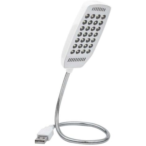 USB-Mini-Leuchte mit 28 LEDs, tragbare, flexible Schwanenhals-Computerleuchte mit Schalter (Weiß)