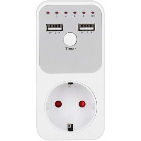 USB Minuterie Sortie programmable numérique 24 Heures Minuterie mécanique enfichable Minuterie Intelligente Mise à Terre Prise commutateur d'aquarium Accessoire pour ventilateu
