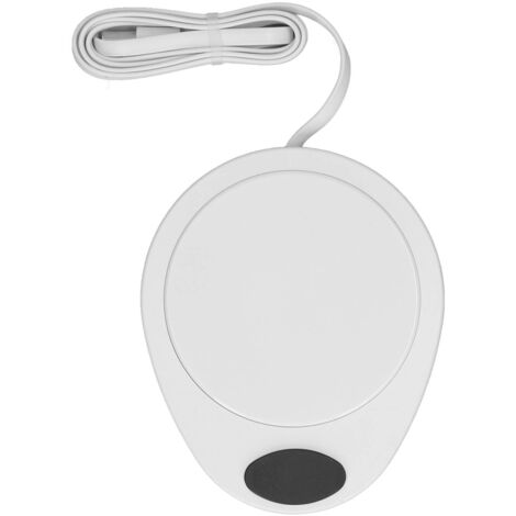 USB Mug Warmer Constant Temp Waterproof Adjustable Electric Beverage Heating Plate for Ceramic Coffee Cups White